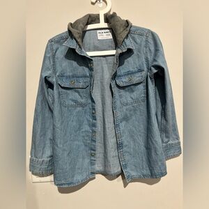 Boys denim shirt with hood - Large (10-12yrs)